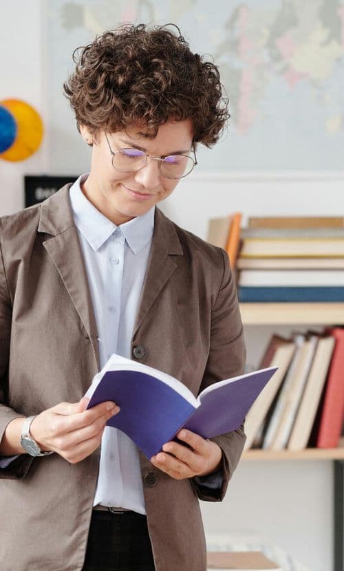 Student learning with books